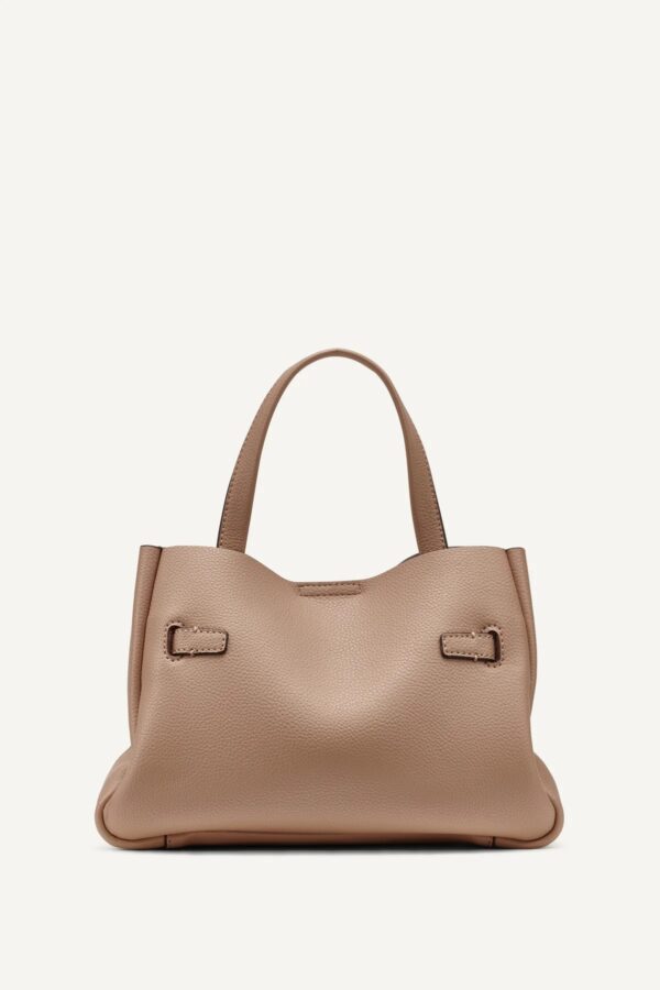 DKNY BRYAR SMALL SATCHEL BAG IN CAPPUCCINO