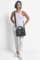 DKNY HADLEE SMALL LOGO TOTE BAG IN BLACK