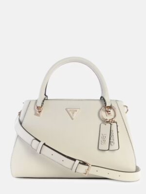 GUESS NOELLE SAFFIANO HANDBAG IN BONE