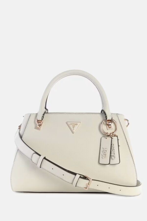 GUESS NOELLE SAFFIANO HANDBAG IN BONE