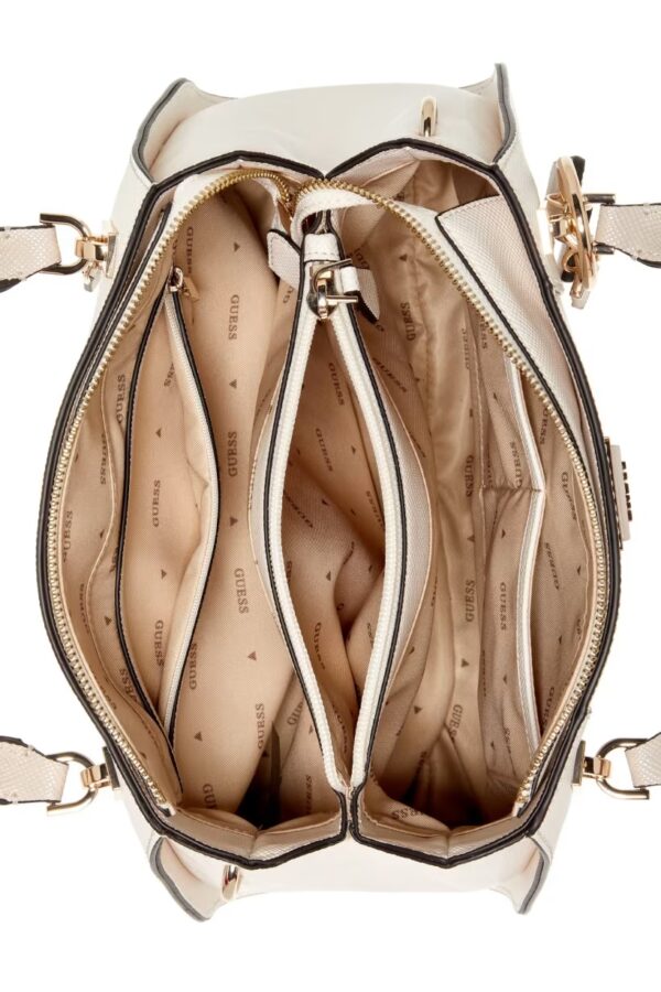 GUESS NOELLE SAFFIANO HANDBAG IN BONE