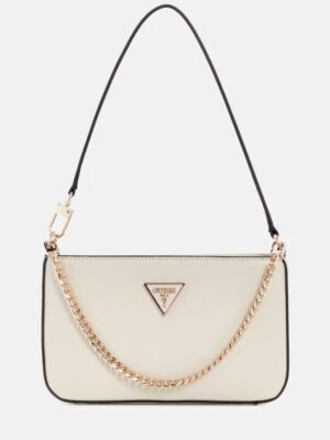 GUESS Noelle Mini Top-Zip Shoulder Bag in BONE