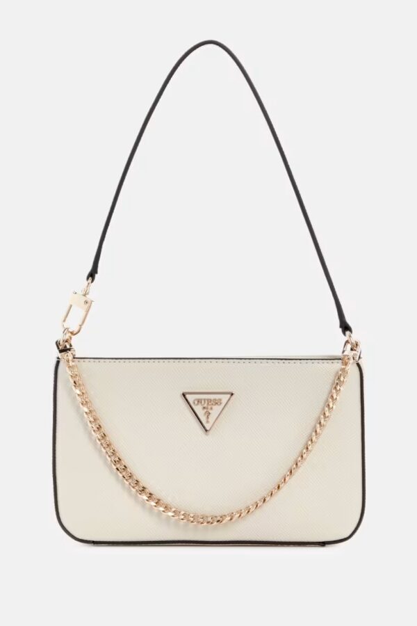 GUESS Noelle Mini Top-Zip Shoulder Bag in BONE