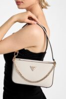 GUESS Noelle Mini Top-Zip Shoulder Bag in BONE