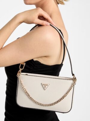 GUESS Noelle Mini Top-Zip Shoulder Bag in BONE (2)