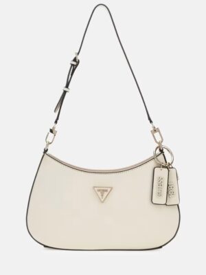 GUESS Noelle ZipTop Shoulder Handbag IN LIGHT BONE