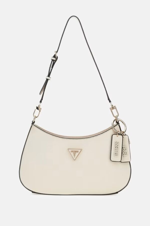 GUESS Noelle ZipTop Shoulder Handbag IN LIGHT BONE