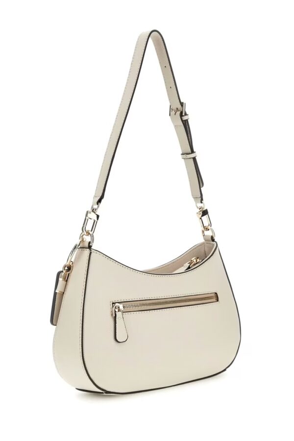 GUESS Noelle ZipTop Shoulder Handbag IN LIGHT BONE