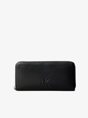 CALVIN KLEIN ULTRALIGHT LARGE WALLET WITH WRISTLET IN BLACK