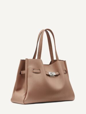 DKNY BRYAR LARGE SATCHEL IN CAPPUCINO2