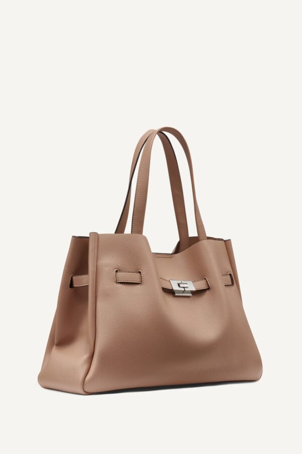DKNY BRYAR LARGE SATCHEL BAG IN CAPPUCCINO