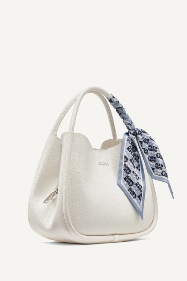 DKNY CAPRI MEDIUM HOBO CROSSBODY BAG IN WHITE
