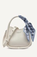 DKNY CAPRI MEDIUM HOBO CROSSBODY BAG IN WHITE