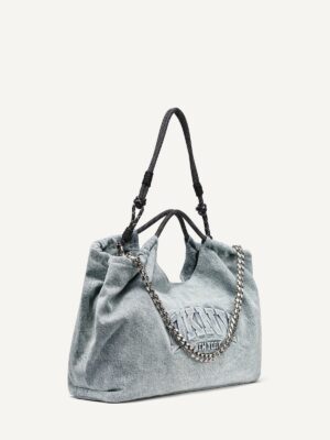 DKNY MABEL DENIM LARGE LOGO TOTE BAG2