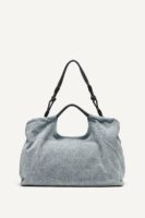 DKNY MABEL DENIM LARGE LOGO TOTE BAG