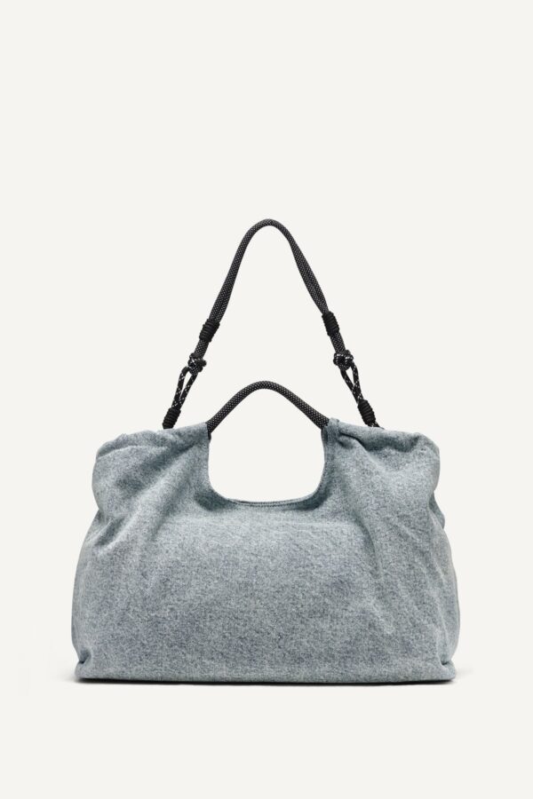 DKNY MABEL DENIM LARGE LOGO TOTE BAG