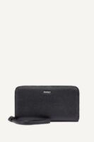 DKNY PAULA LARGE ZIP ARROUND WALLET IN BLACK