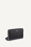 DKNY PAULA LARGE ZIP ARROUND WALLET IN BLACK