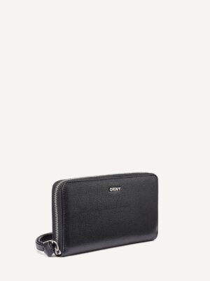 DKNY PAULA LARGE ZIP AROUND WALLET IN BLACK2