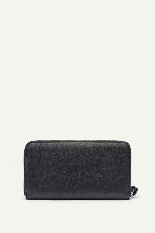 DKNY PAULA LARGE ZIP ARROUND WALLET IN BLACK