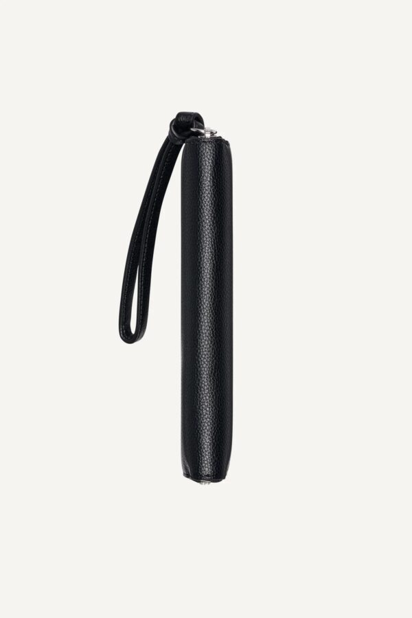 DKNY PAULA LARGE ZIP ARROUND WALLET IN BLACK