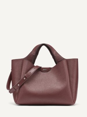 DKNY WILLA MINI SATCHEL BAG IN BORDEAUX