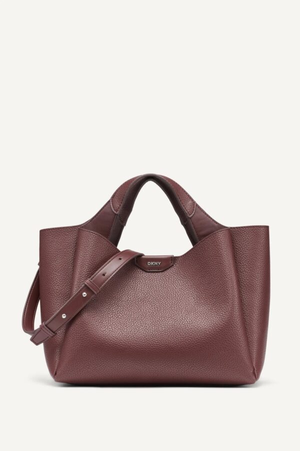 DKNY WILLA MINI SATCHEL BAG IN BORDEAUX