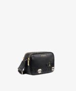 KARL LAGERFELD MAYBELLE CROSSBODY DEBOSS LOGO IN BLACK/GOLD