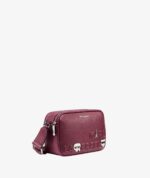 KARL LAGERFELD MAYBELLE CROSSBODY DEBOSS LOGO IN CHERRY PLUM