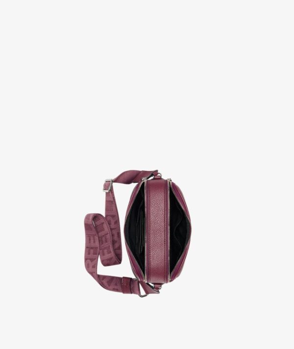 KARL LAGERFELD MAYBELLE CROSSBODY DEBOSS LOGO IN CHERRY PLUM