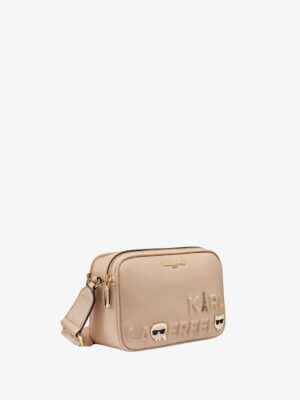 KARL LAGERFELD MAYBELLE CROSSBODY DEBOSS LOGO IN WHITE PEPPER2