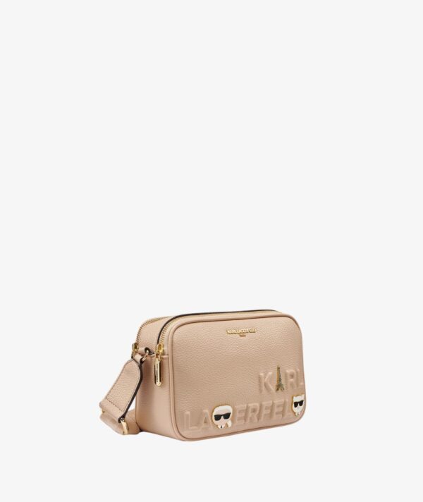 KARL LAGERFELD MAYBELLE CROSSBODY DEBOSS LOGO IN WHITE PEPPER