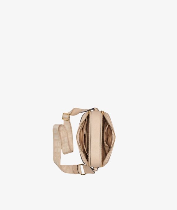 KARL LAGERFELD MAYBELLE CROSSBODY DEBOSS LOGO IN WHITE PEPPER