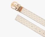 MICHAEL KORS REVERSIBLE MK LOGO LEATHER BELT IN VANILLA