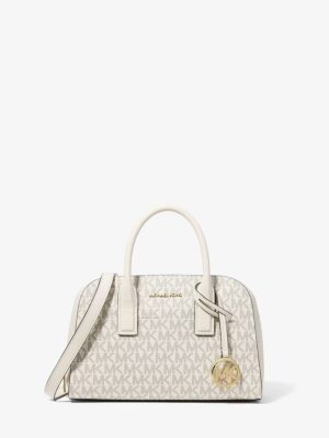 MICHAEL KORS ASHTON SMALLBAG SIGNATURE LOGO MESSENGER IN CREAM