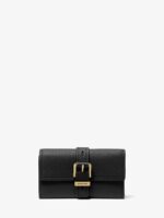 Michael Kors Nolita Medium Pebbled Leather Tri-Fold Wallet in Black
