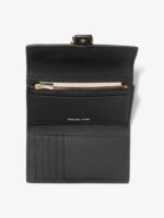 Michael Kors Nolita Medium Pebbled Leather Tri-Fold Wallet in Black