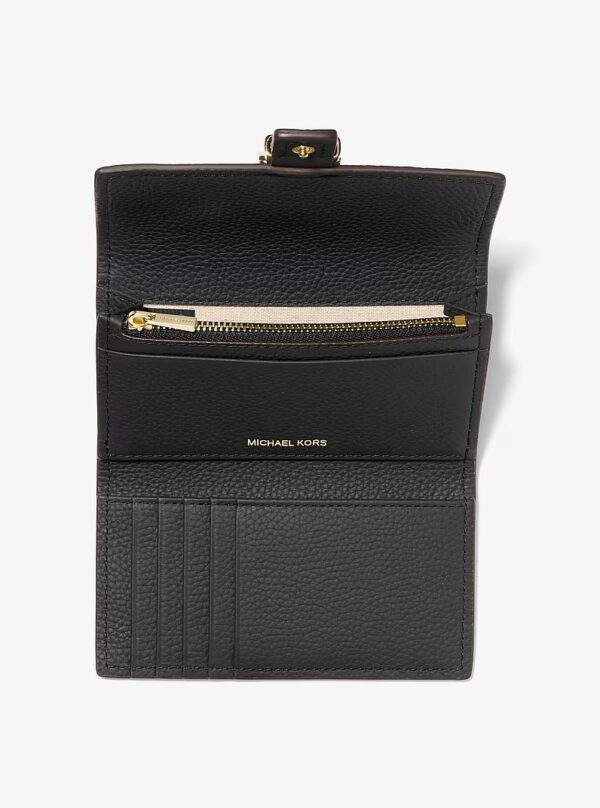 Michael Kors Nolita Medium Pebbled Leather Tri-Fold Wallet in Black