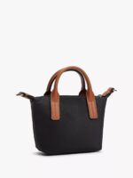 TOMMY HILFIGER MONOGRAM MICRO TOTE BAG IN BLACK
