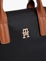 TOMMY HILFIGER MONOGRAM MICRO TOTE BAG IN BLACK