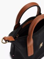 TOMMY HILFIGER MONOGRAM MICRO TOTE BAG IN BLACK