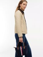 TOMMY HILFIGER MONOGRAM SIGNATURE STRIPE MINI TOTE BAG IN SPACE BLUE