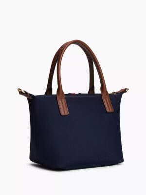 TOMMY HILFIGHER MONOGRAM SIGNATURE STRIPE MINI TOTE BAG IN SPACE BLUE 3
