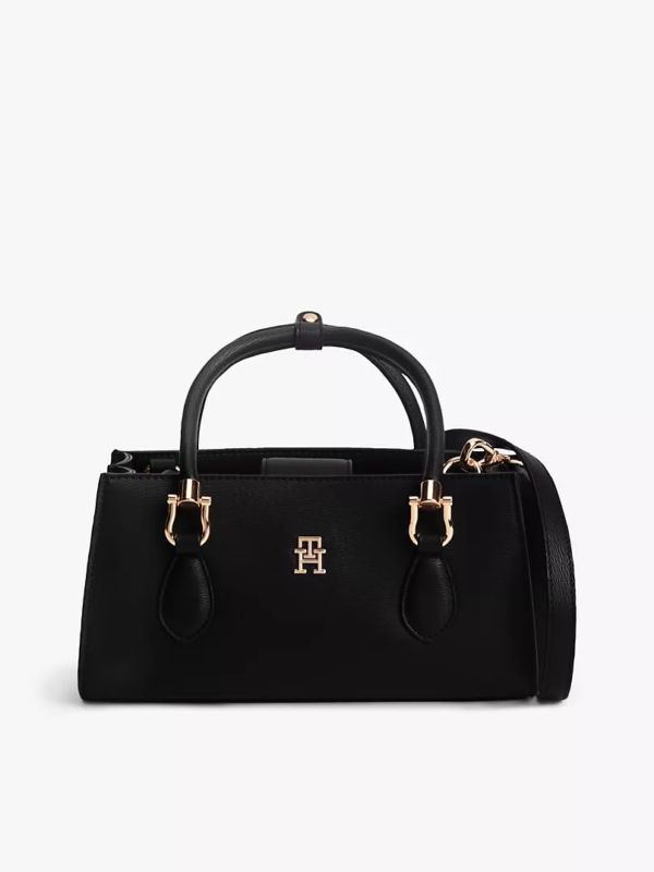 Tommy Hilfiger Monogram Mini Satchel Bag in Black